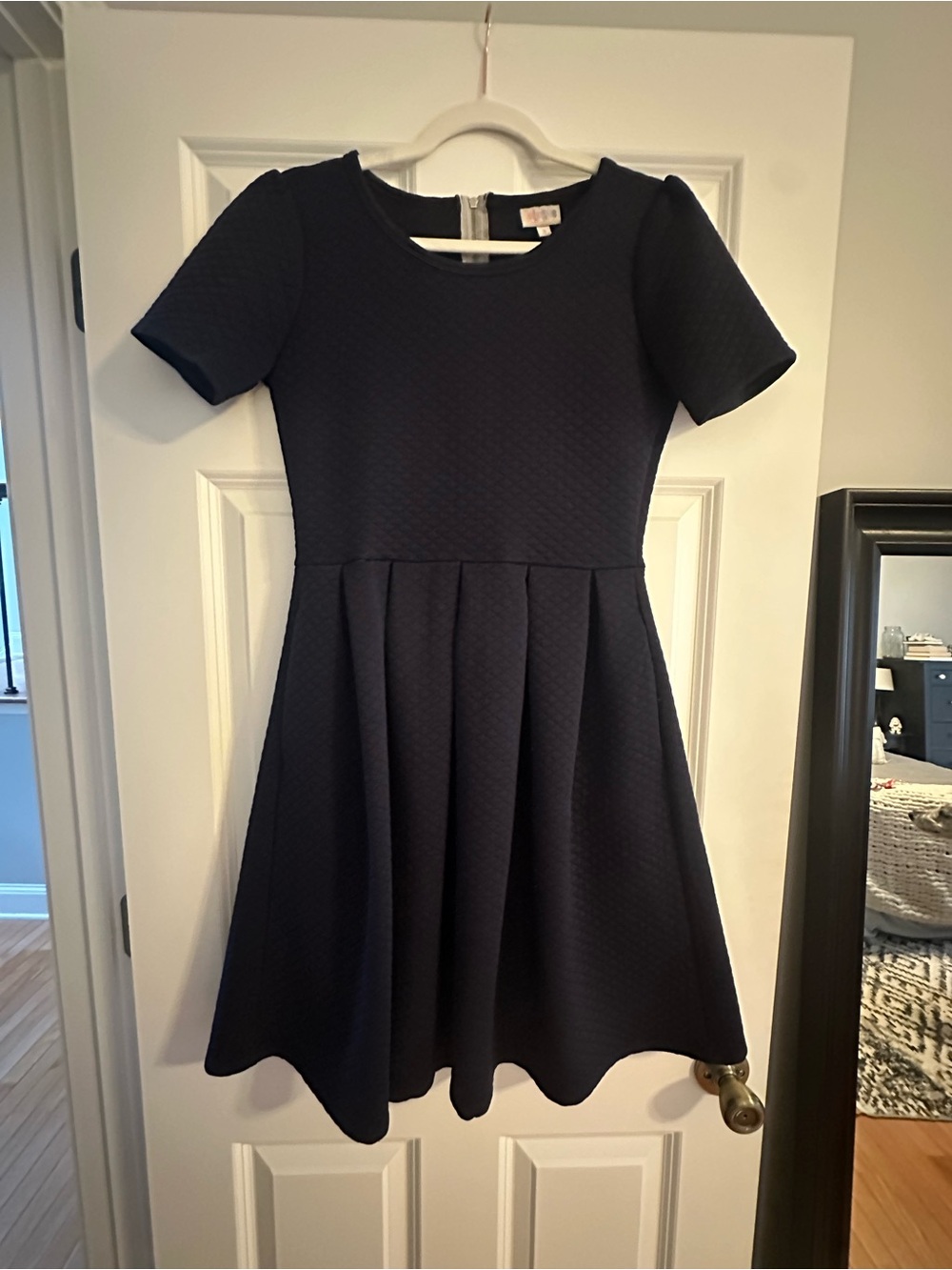 LuLaRoe Navy Textured Short-Sleeve Midi Dress